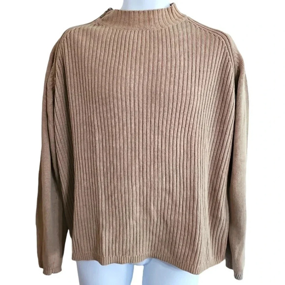 International Male Other - International Male Medium Vintage 90s Rare Unique Beige Shoulder Zipper Sweater